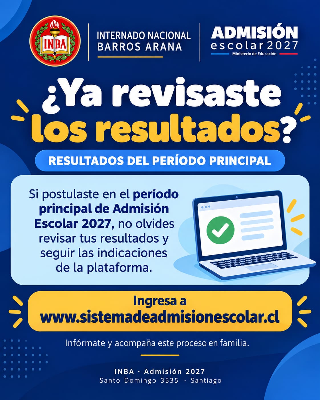 Admisión 2027: revisa tus resultados SAE